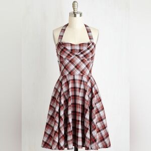 Travelling Cake Pop Truck Dress in Paprika Plaid